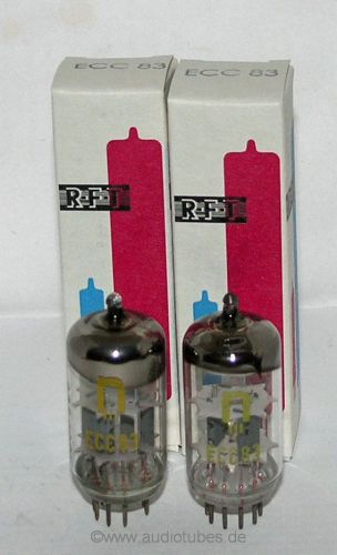 2  new matched Tubes ECC83 12AX7 RFT   (502002)   7025 CV4004 CV4035 Germany