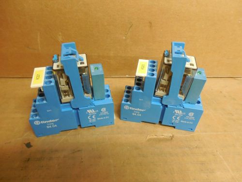 (2) FINDER RELAY 55.34.9.024.0040 24Vdc 7A A AMP 250V VOLT 14 PINS w/ 94.04