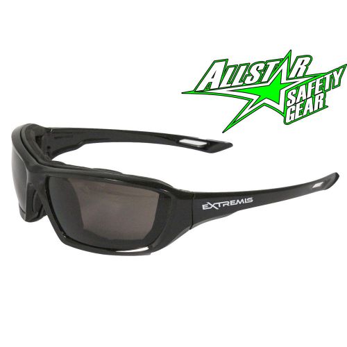 EXTREMIS ANTI FOG SMOKE LENS FOAM PADDED LINED SAFETY GLASSES XT1-21 MOTORCYCLE