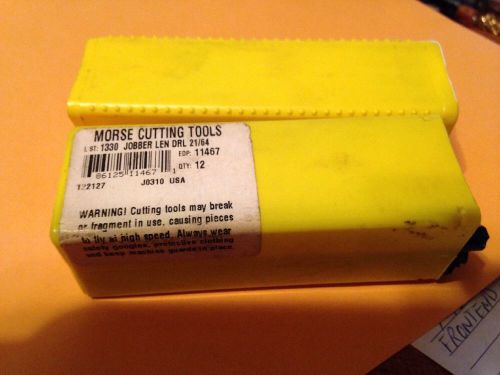 MORSE CUTTING TOOLS 1330 JOBBER DRILL 21/64 LOT OF 12