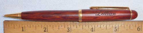 PERSONALIZED &#034;LILLIAN&#034; LASER ENGRAVED ALASKA &amp; EAGLE ROSEWOOD CLIP BALLPOINT PEN