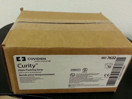 Covidien 7632  1/2&#034; x 15&#034;Curity Plain Packing Strip (box of 12)  Exp. 12 - 2017