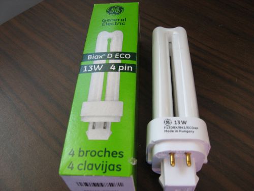 Lot of 3 New GE F13DBX/841/ECO4P Compact Fluorescent Lamps 13 Watt. 4 Pin