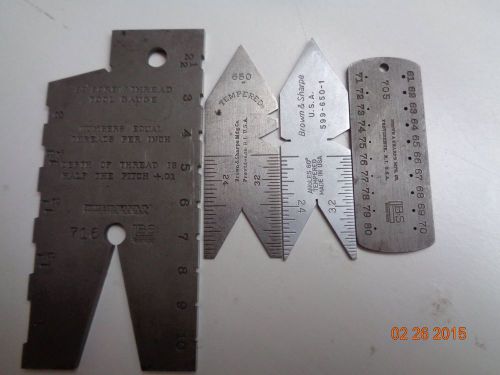 Brown &amp; Sharpe 650  Degree Gage(2), 705 hole gage, 29 degree threa gage 716