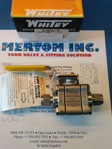 Swagelok Whitey SS-F63TS6 3/8&#034; OD tube Stainless Steel Ball Valves 2200 PSI