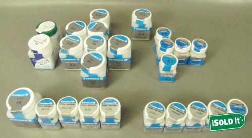 25 FULL &amp; PARTIAL BOTTLES CERAMCO DENTAL VACUUM PORCELAIN A0-D4 &amp; OPAL INCISAL