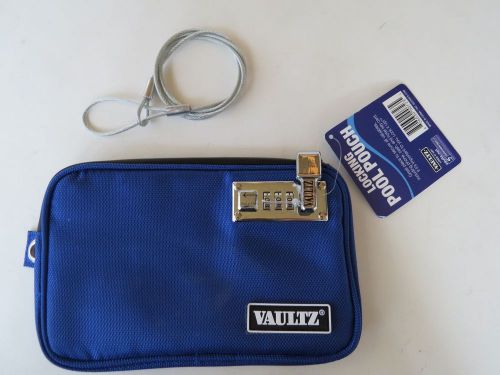 NWT Vaultz Pool Zippered Pouch locking safe combo clutch purse tote New travel