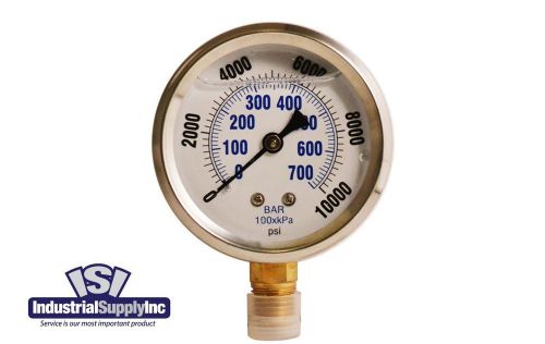 0-10,000 psi  Liquid-Filled Hydraulic Air-Water-Gauge