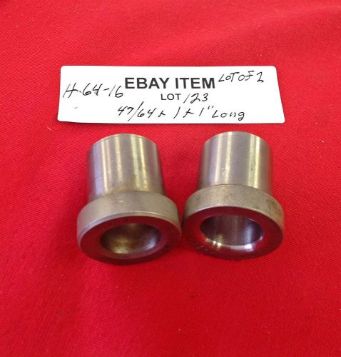 Acme h-64-16 head press fit shoulder drill bushings 47/64&#034; x 1&#034; x 1&#034; lot of 2 for sale