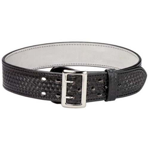 Sam Browne Belt - Black Basketweave - Size 40 - Suede lined - Triple K -  21-702