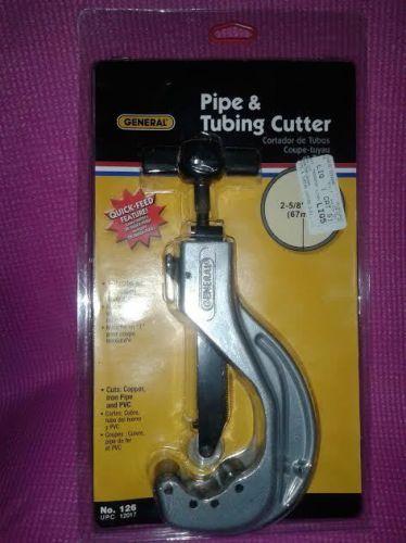 General 126 pipe &amp; tubing cutter cutting cap. 2-5/8&#034; copper  1-1/4&#034; black pipe for sale