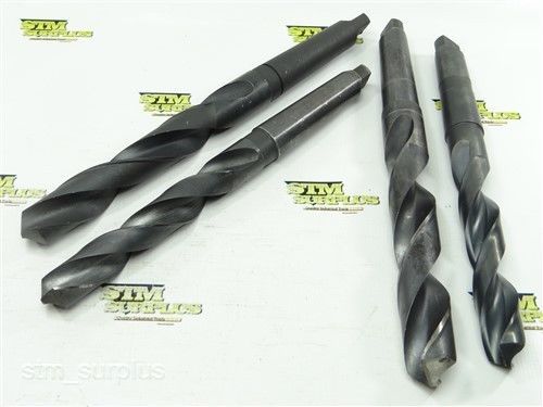 LOT OF 4 HSS HEAVY DUTY 4MT TWIST DRILLS 1-5/32&#034; TO 1-3/8&#034; PTD MORSE