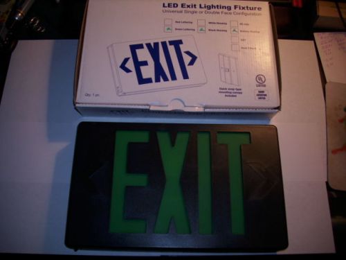 MULE MXBGU Green LED 120/277 Volt 4W 12x9x1.7&#034; Polycarbonate Black Exit Sign