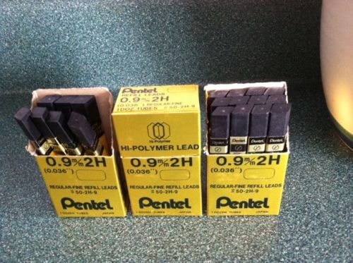 PENTEL HI-POLYMER 0.9MM 2H REFILL LEADS REGULAR-FINE 31 TUBES 465 LEAD PCS.