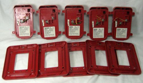 Lot of 5 System Sensor S1224MC Strobe Alarm w/ bases