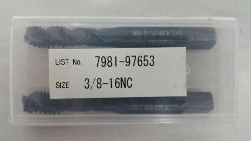 2 PIECE NEW NACH 3/8-16NC 3 FLUTE SPIRAL POINT TAP