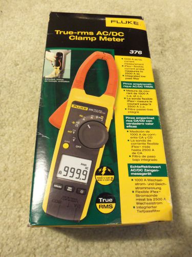 Fluke 376 1000A/1000V TRMS AC/DC Clamp Volt Ohm Amp Meter w/ 18-inch iFlex probe