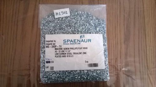 MC502  Lot of 4300+ pcs  # 6-32 UNC x 1/4&#034; Long Phillips Flat Head Machine Screw