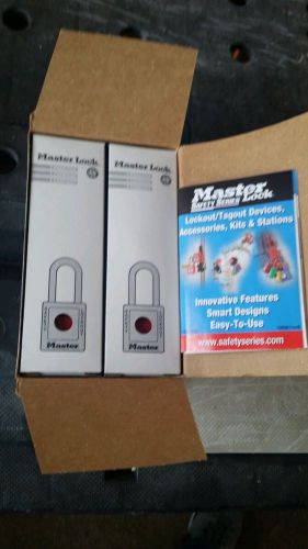 Master padlock safety lock 411 red 3&#034; long. box of 6. nib. free shipping. new... for sale