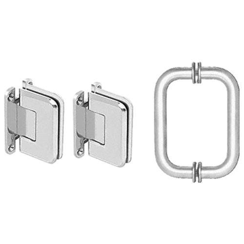 CRL Chrome Pinnacle Shower Pull and Hinge Set