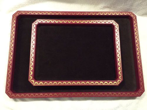 2 Vintage Cartier Black Velvet Watch/Jewery Display Tray