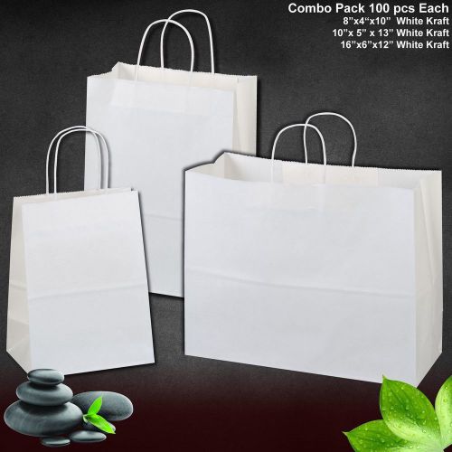 White paper bag gift bag retail bag merchandise bag kraft bag shopping bag for sale