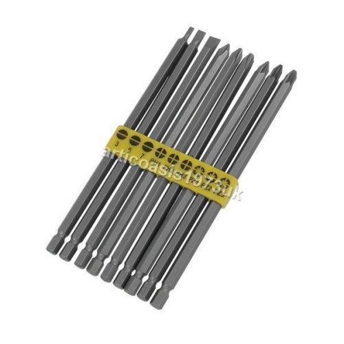 Power Bit Set 9pc 150mm (Chrome Vanadium) - Extra Long Size Screwdriver Bits