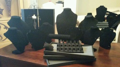 Black velvet jewelry display plus more lot 2