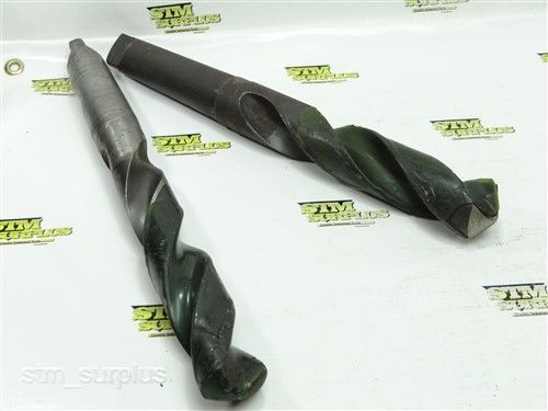 PAIR OF HSS HEAVY DUTY 5MT FRESHLY SHARPENED TWIST DRILLS 1-47/64&#034; &amp; 1-27/32&#034;