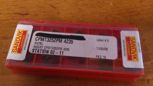 Sandvik inserts(2)10 packs (new) CPMT3252PM/4235/CPMT 09 T3 08-PMceramic inserts