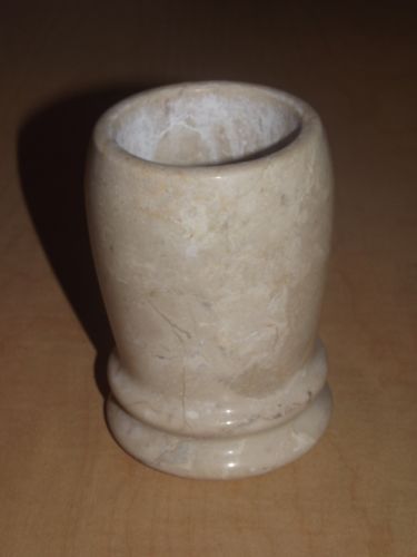 VINTAGE NATURAL MARBLE STONE PEN PAINT BRUSH HOLDER CUP VASE OFFICE DESK STORAGE