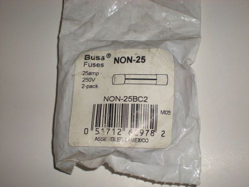 (PACK OF 2) BUSS FUSES NON-25 NON25 NON-25BC2 25A 250V FUSE NEW