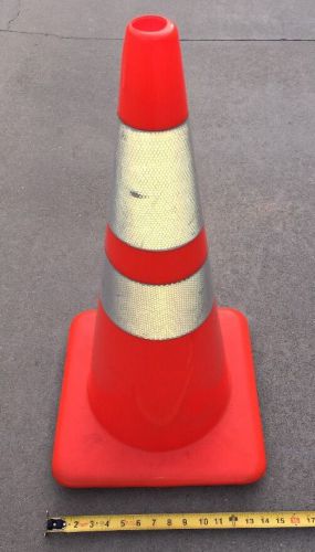 2850-7-MM- 28&#034;x15&#034; Orange Safety Traffic Cones W Reflective Collars DOT Approved