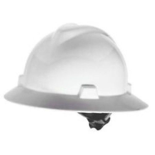 Msa white full brim v-gard brand new!!! hard hat ratchet, fast ship!! for sale