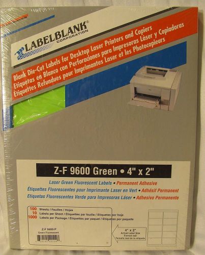 1000 4x2 inch green laser labels