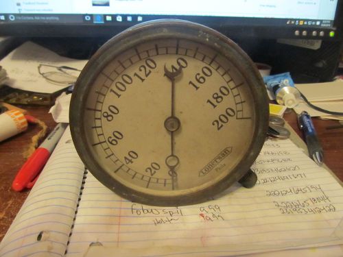 VINTAGE LONERSAN 0-200 VERY OLD GAUGE ALLMOST 5 INCH IN DIAMETER