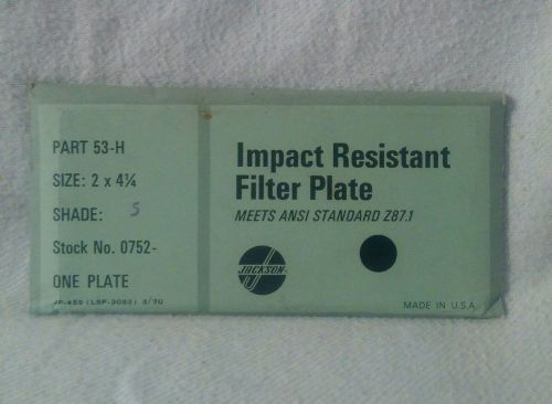 Jackson impact resistant gilter plate lens part 53-h shade 5 stock no. 0752 for sale