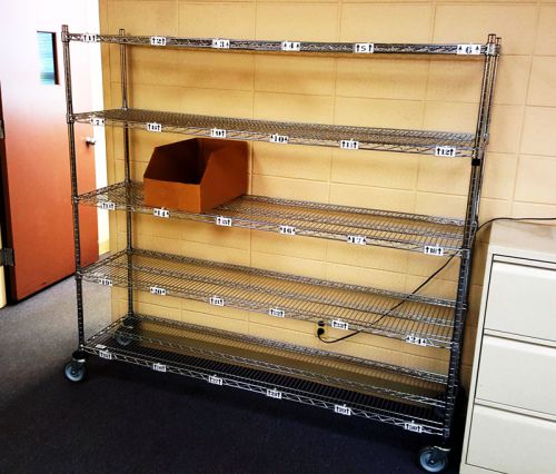 Nexel wire carts 18&#034;x72&#034;x69&#034; - 5 shelves heavy duty w/ casters - lot of 5 for sale