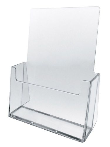 2 Pack Deal: Single Pocket Acrylic Bi-Fold Brochure Literature Holder - Clear