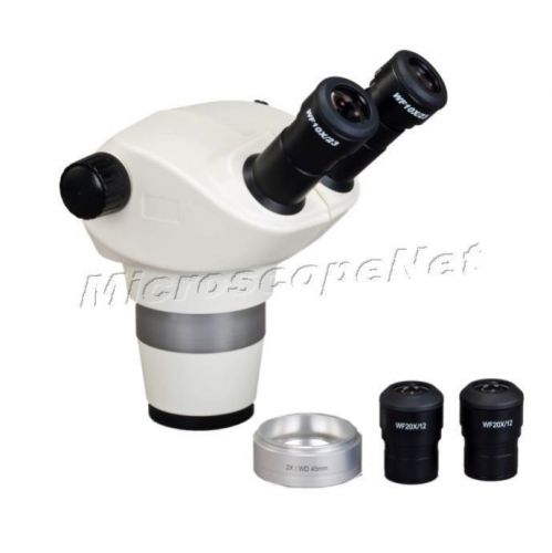 6x-200x binocular stereo zoom microscope body only plus 2x auxiliary lens for sale