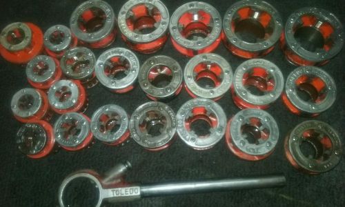 23 RIDGID PIPE THREADER DIES AND 1 TOLEDO RATCHET EXCELLENT CONDITION!