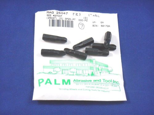 LOT of 7 Bosch Magna PZ3 Pozi Drive Pozidriv Insert Bit, 1&#034; OAL, 1/4&#034; Hex, 25047