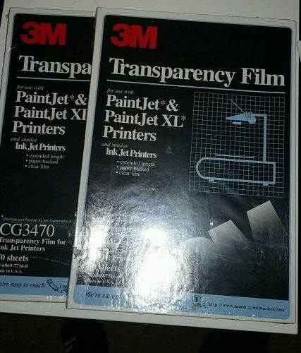 2 x 50 transparency film 3m printers paint jet,xl cg3470 100 total sheets for sale