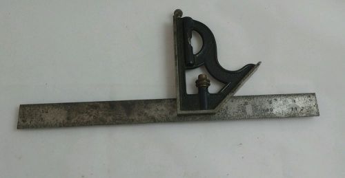 Vintage L.S. Starrett 12&#034; no. 4 grad. hardened  blade combination square early