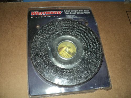 WESTWARD 1GBT4 Arbor Wire Wheel Brush, Crimped Wire, 8&#034; Brush Dia.