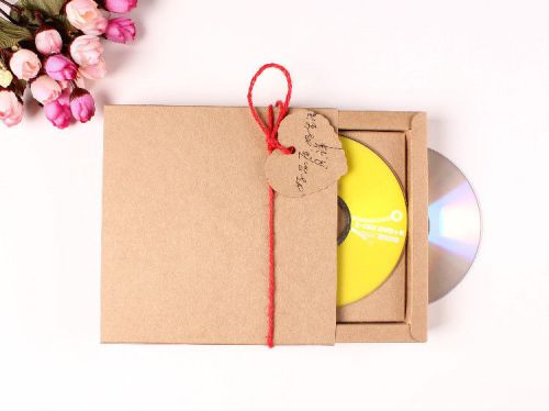 10PCS Heart Kraft Paper CD Optical disc Paper Bag/DVD Bag/DIY Multifunction Card