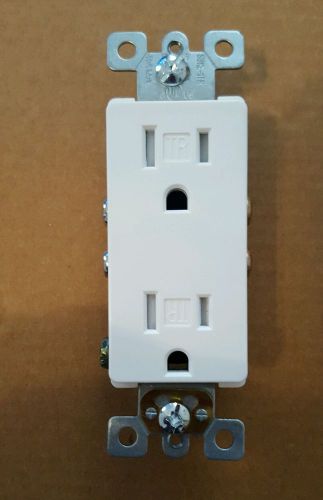 (50 pcs) 15 Amp Decorator Duplex Receptacles  Tamper Resistant White 15A Decora