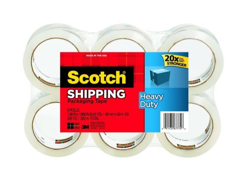 Scotch heavy duty shipping packaging tape 1.88 inches x 54.6 yards 6-rolls (3... for sale