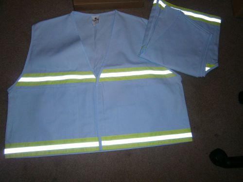 LOT 2 ML KISHIGO SAFETY VESTS SIZE XL 4209 BLUE YELLOW REFLECTIVE VELCRO FRONT