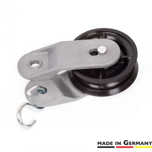 Pulley with split bracket